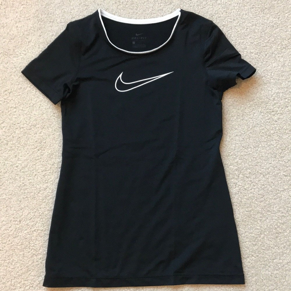 Nike Pro dri-fit top, big kid size L, black